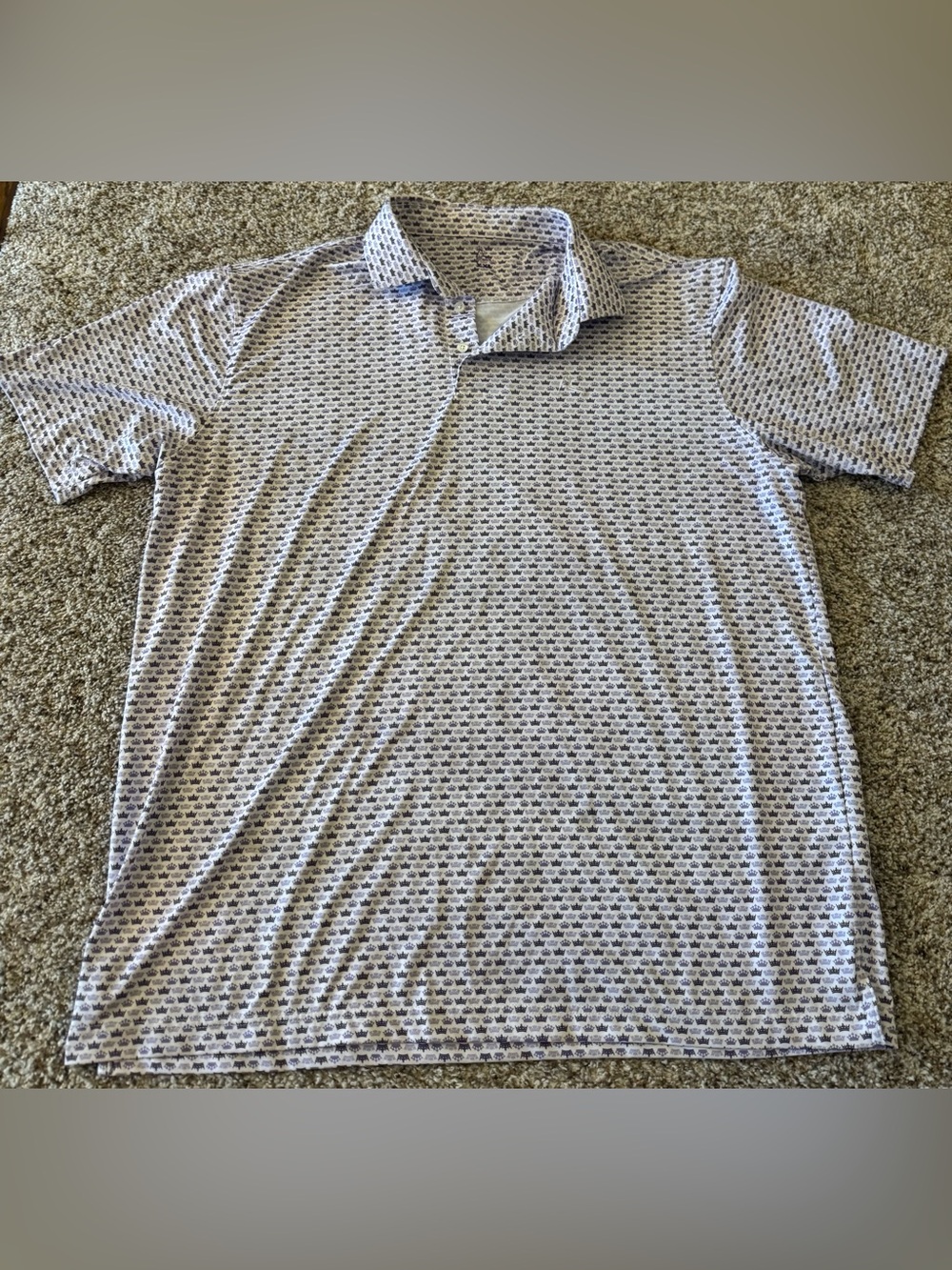 Rhoback Men's Short-Sleeve Crown Polo Shirt - Purple Pattern